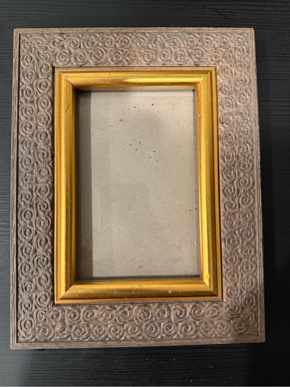 Ornate Gold and Distressed Brown Decorative Photo Frame 4 by 6